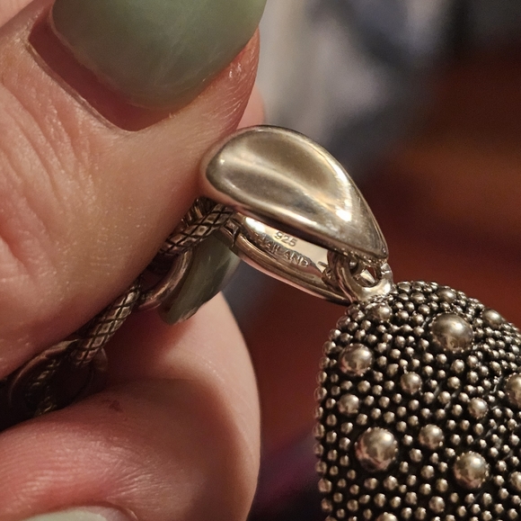 Michael Dawkins necklace and enhancer pendant. New with bag. Sterling silver cha - Picture 2 of 7